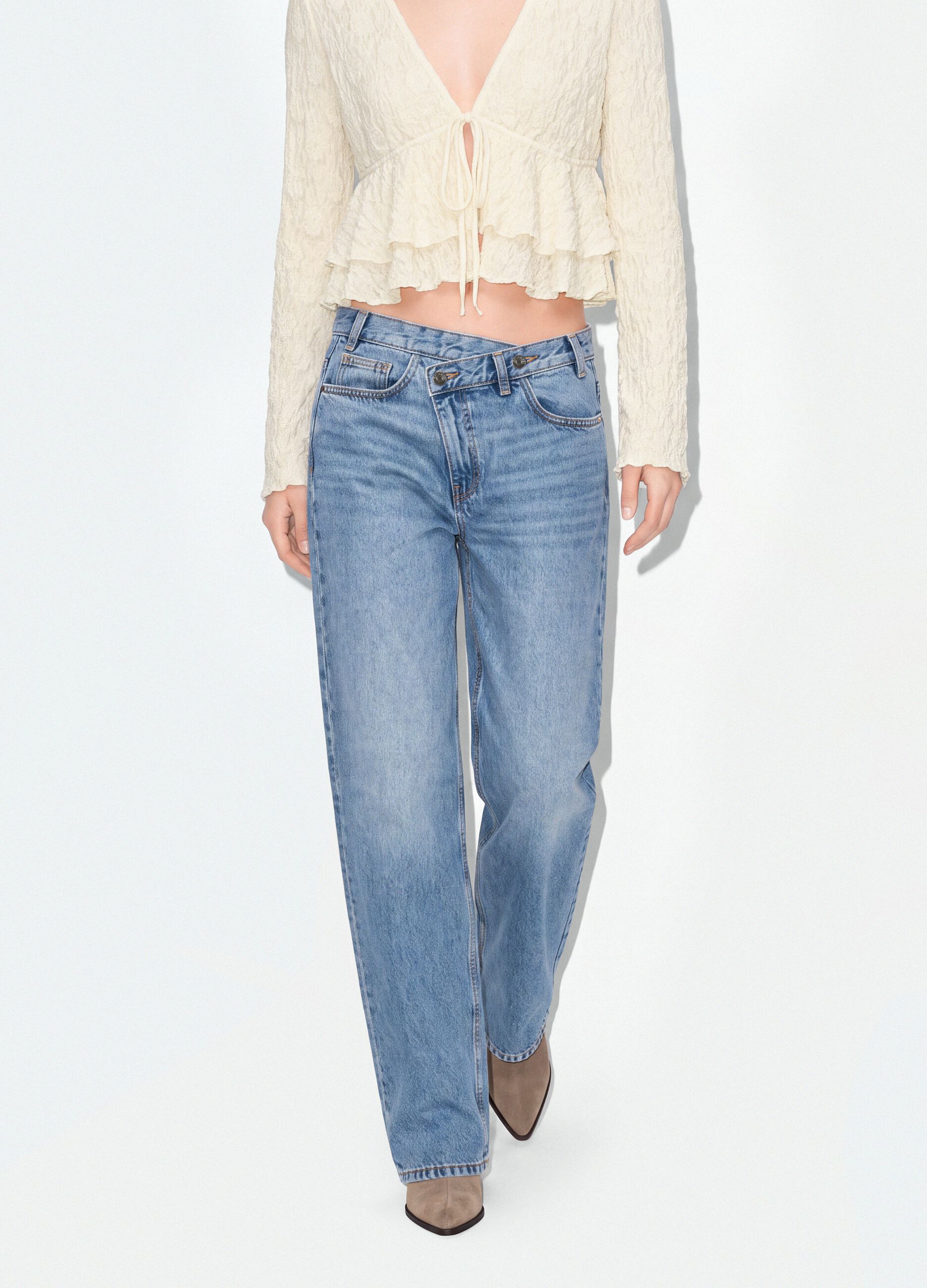 Light Blue Pure Cotton Denim Jeans &ndash; Skater Fit