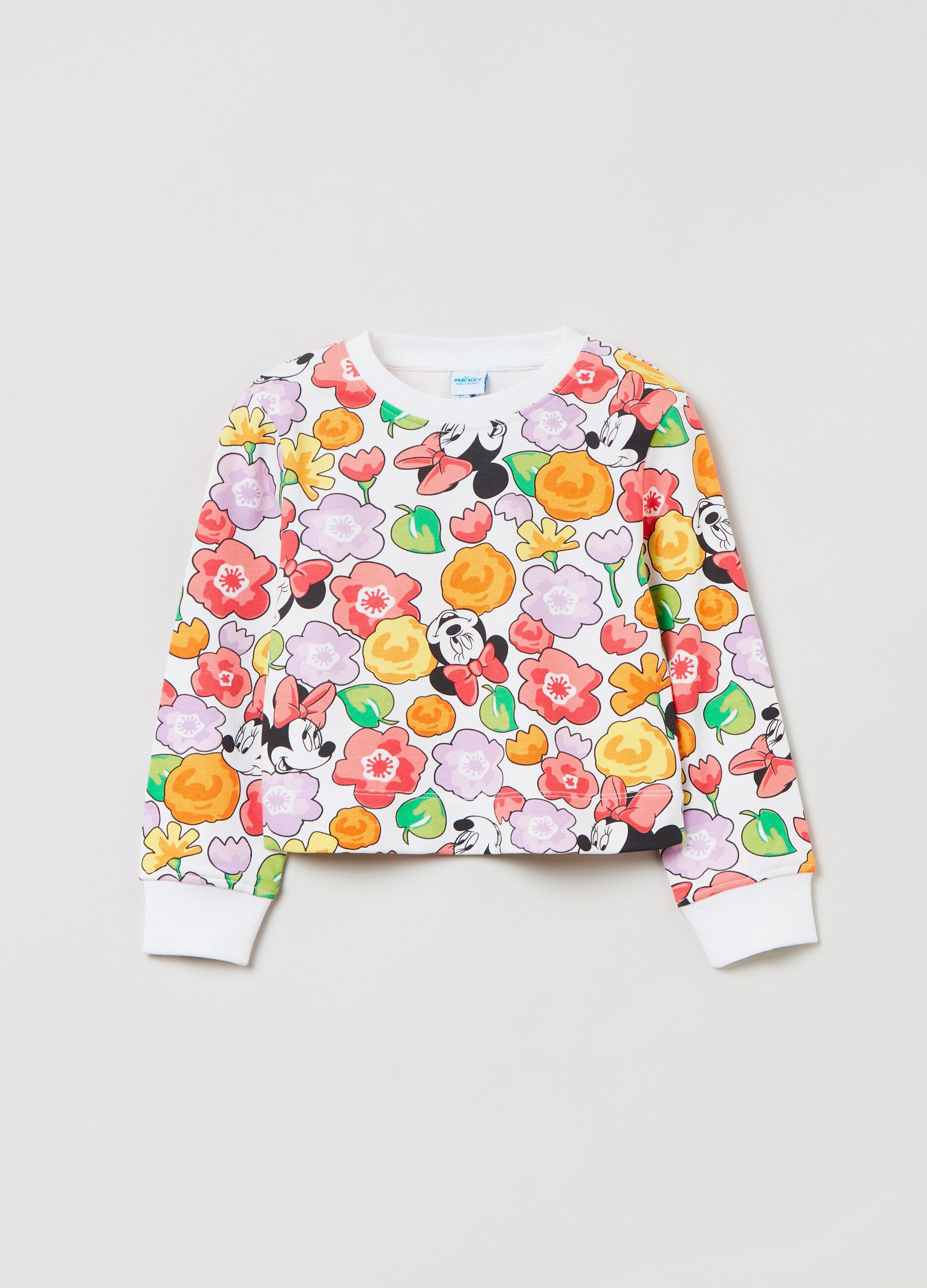 Cotton blend French terry sweatshirt with Disney Minnie Mouse print