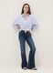 Blue Stretch Denim Cotton Flare Trousers_0