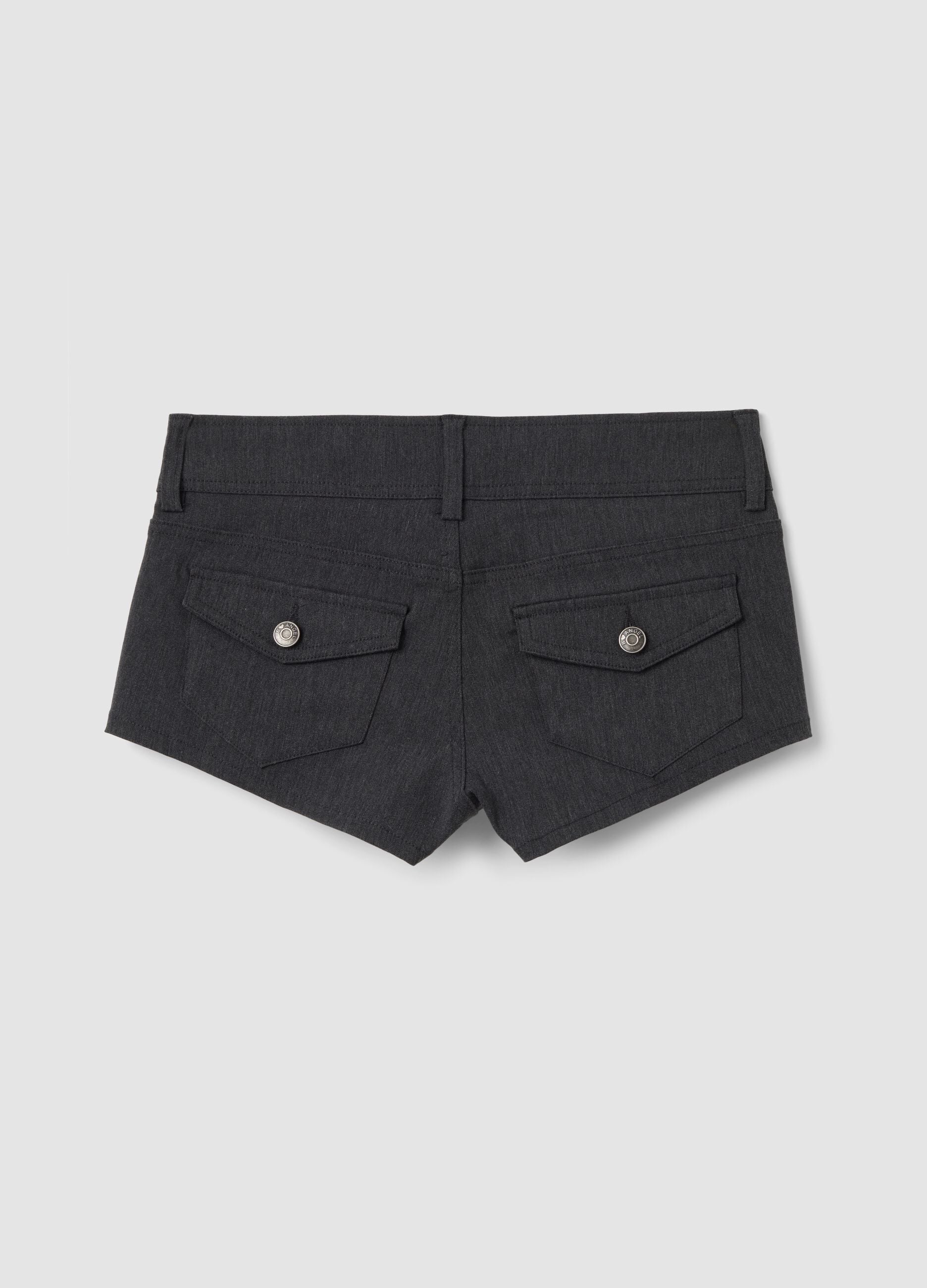 Grey stretch viscose skinny-fit shorts