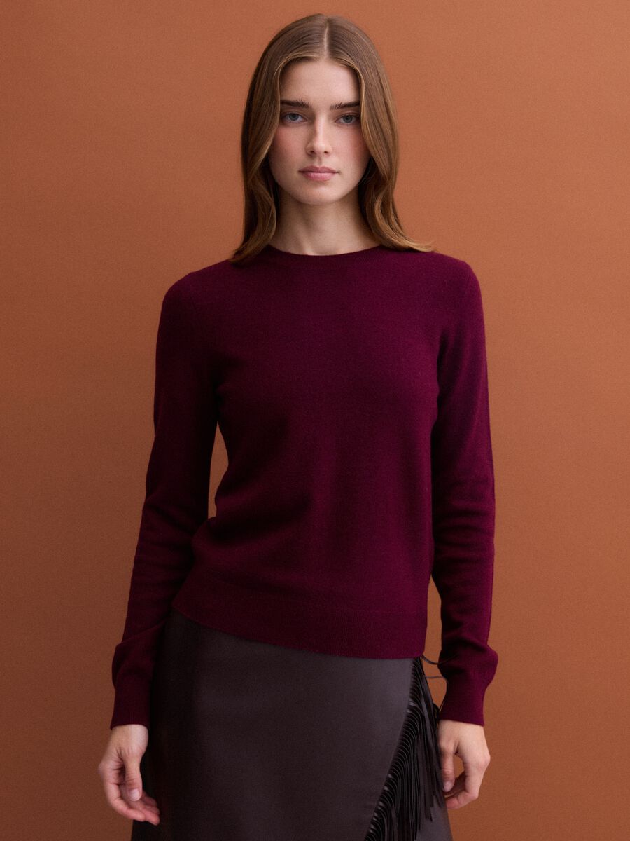 Red pure wool crew-neck jumper_1