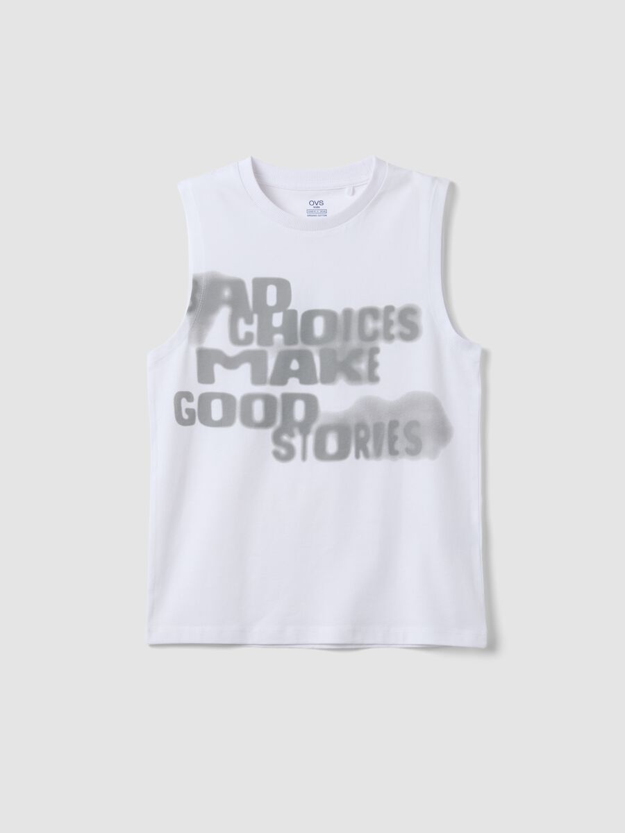 White organic cotton tank top_0