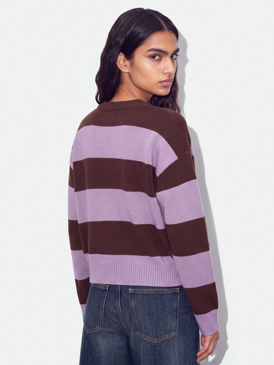 Multicolour striped viscose-blend jumper with teddy bear embroidery, regular fit_2