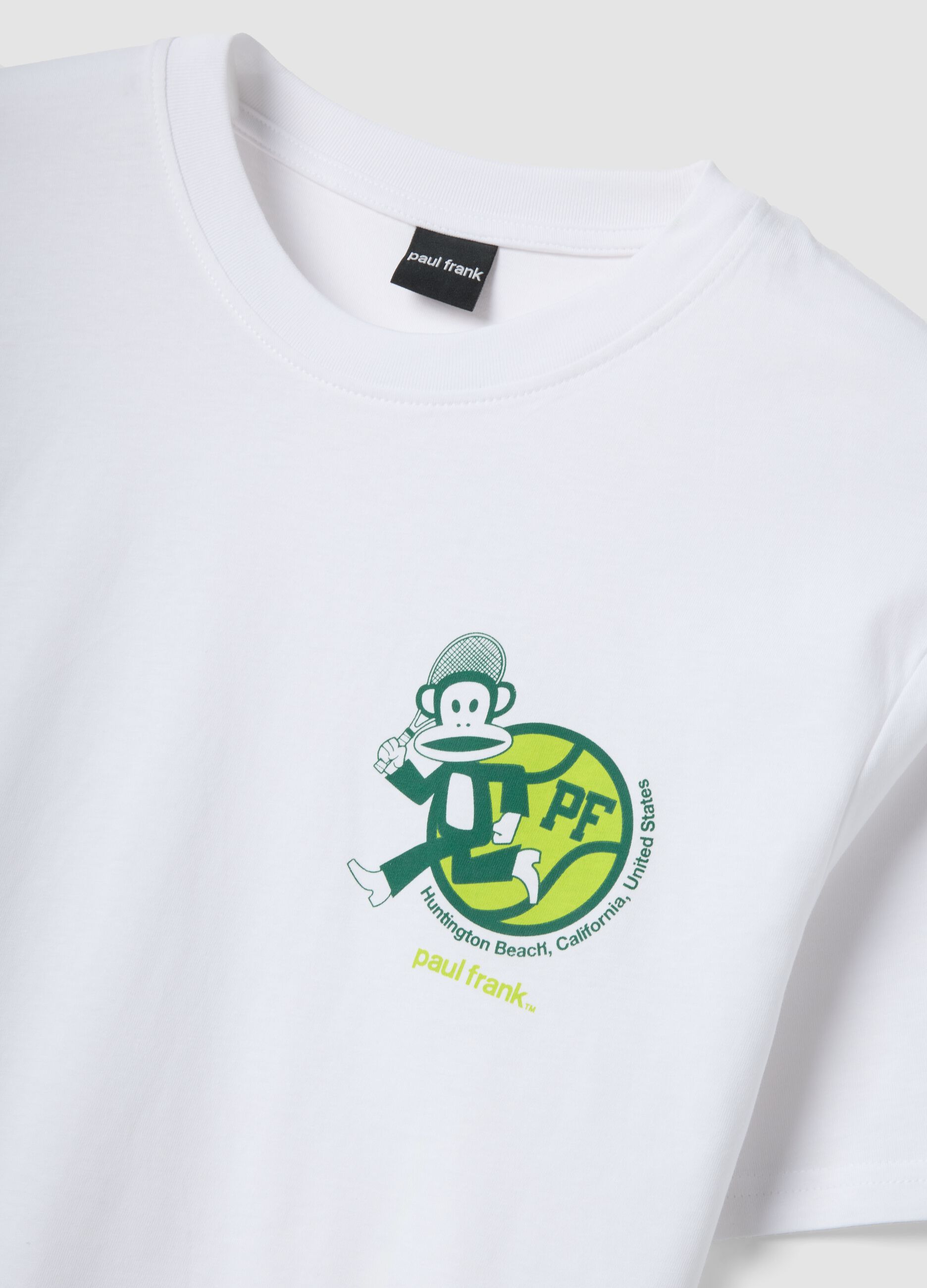 Wei&szlig;es T-Shirt aus reiner Baumwolle mit Paul-Frank-Print, Regular Fit