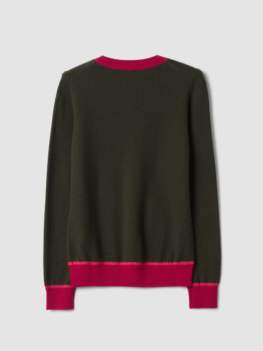 Maglia verde in pura lana con girocollo_2
