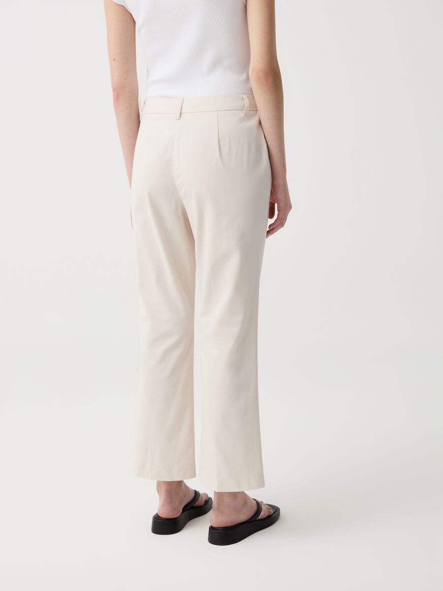 Cropped cigarette trousers in cotton_2