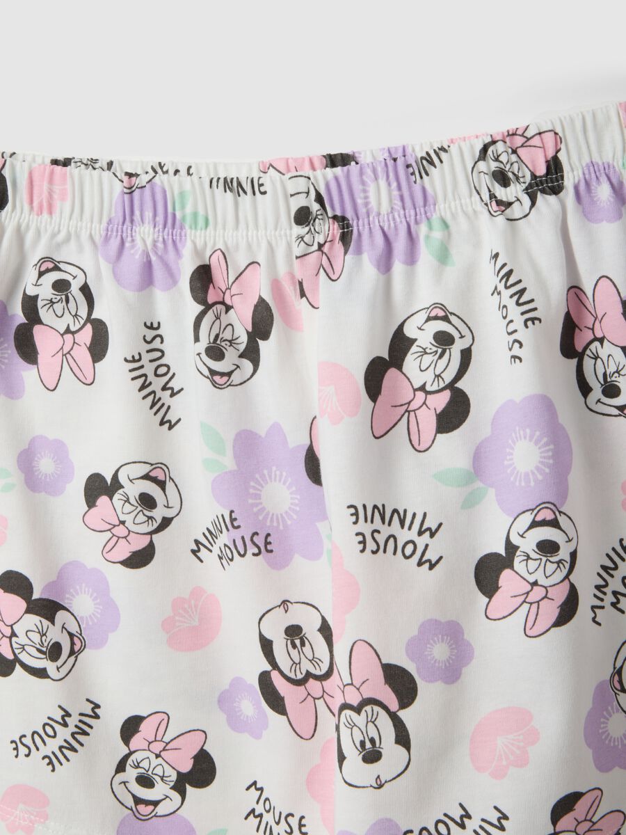 Girls' white pure cotton regular fit pyjamas featuring Minnie_3