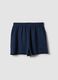 Blue cotton-blend shorts with elasticated waistband_4