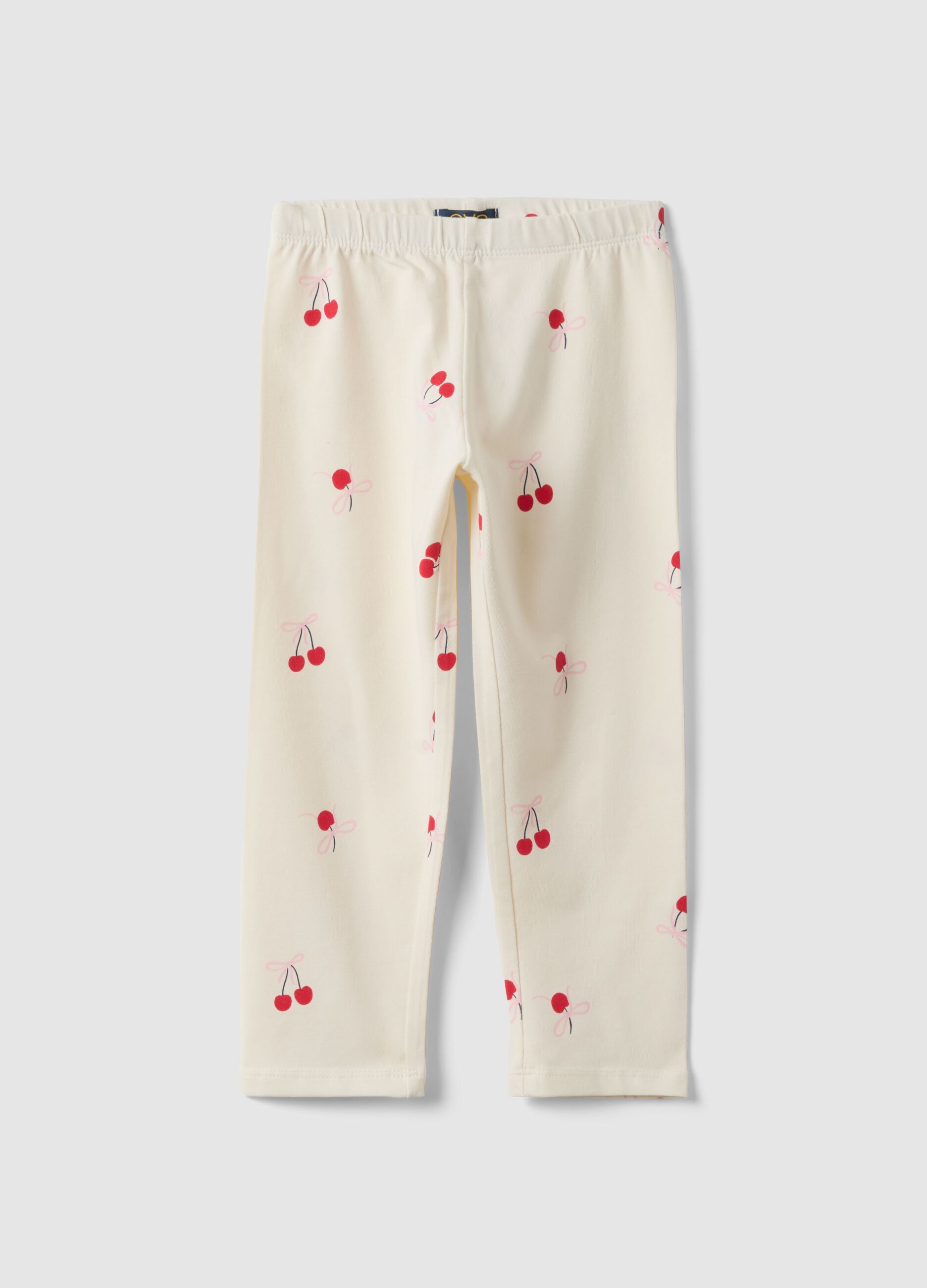 Wei&szlig;e Baumwoll-Leggings f&uuml;r M&auml;dchen mit elastischem slim fit und Designs