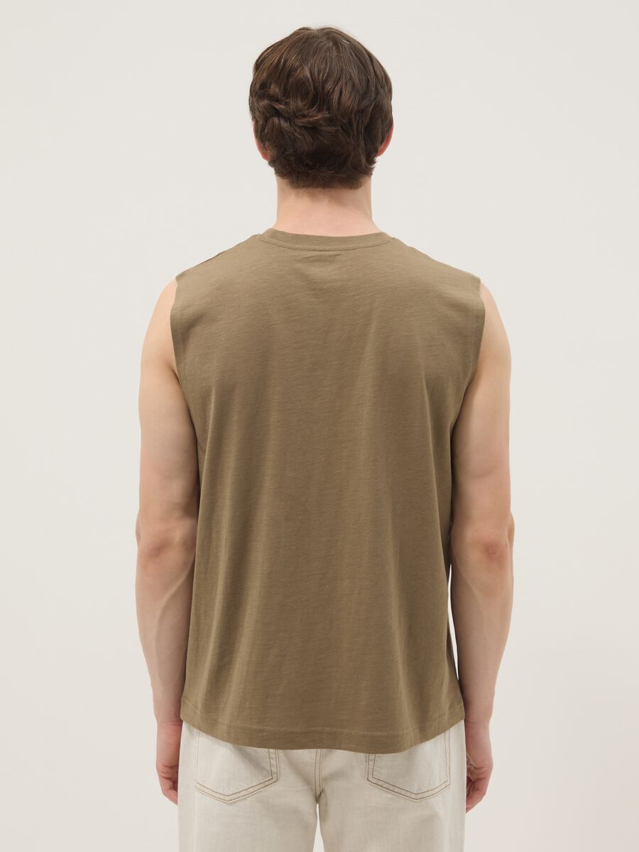 Brown pure cotton vest top_3