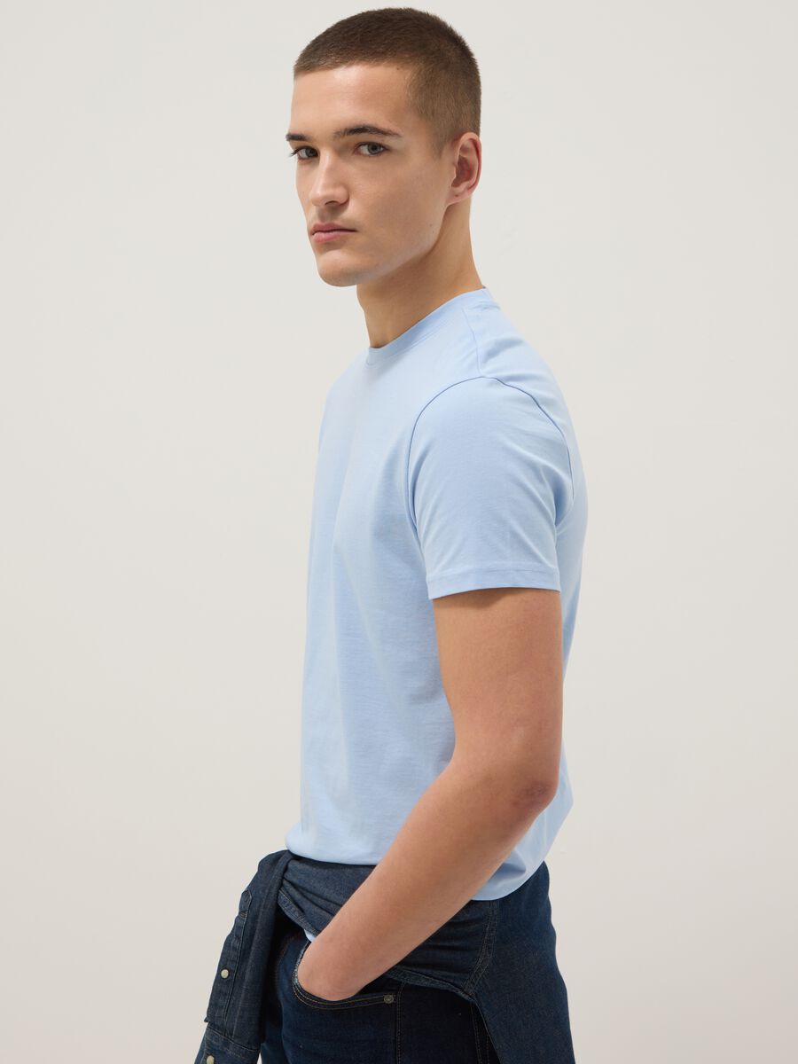 Sky blue pure cotton T-shirt_0