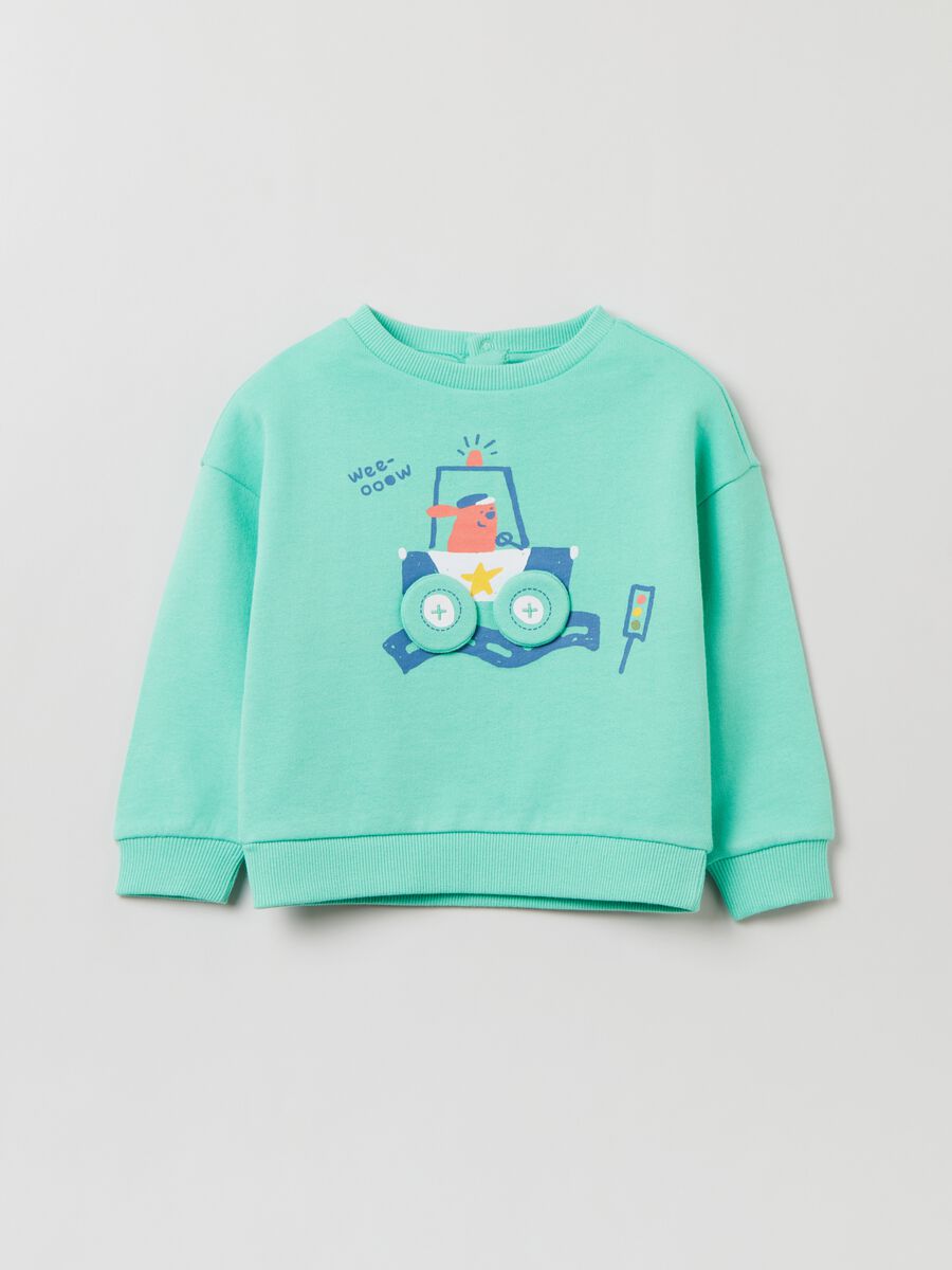 Lightweight sweatshirt with puppy print._0