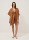 Caftan marron en pur lin_1