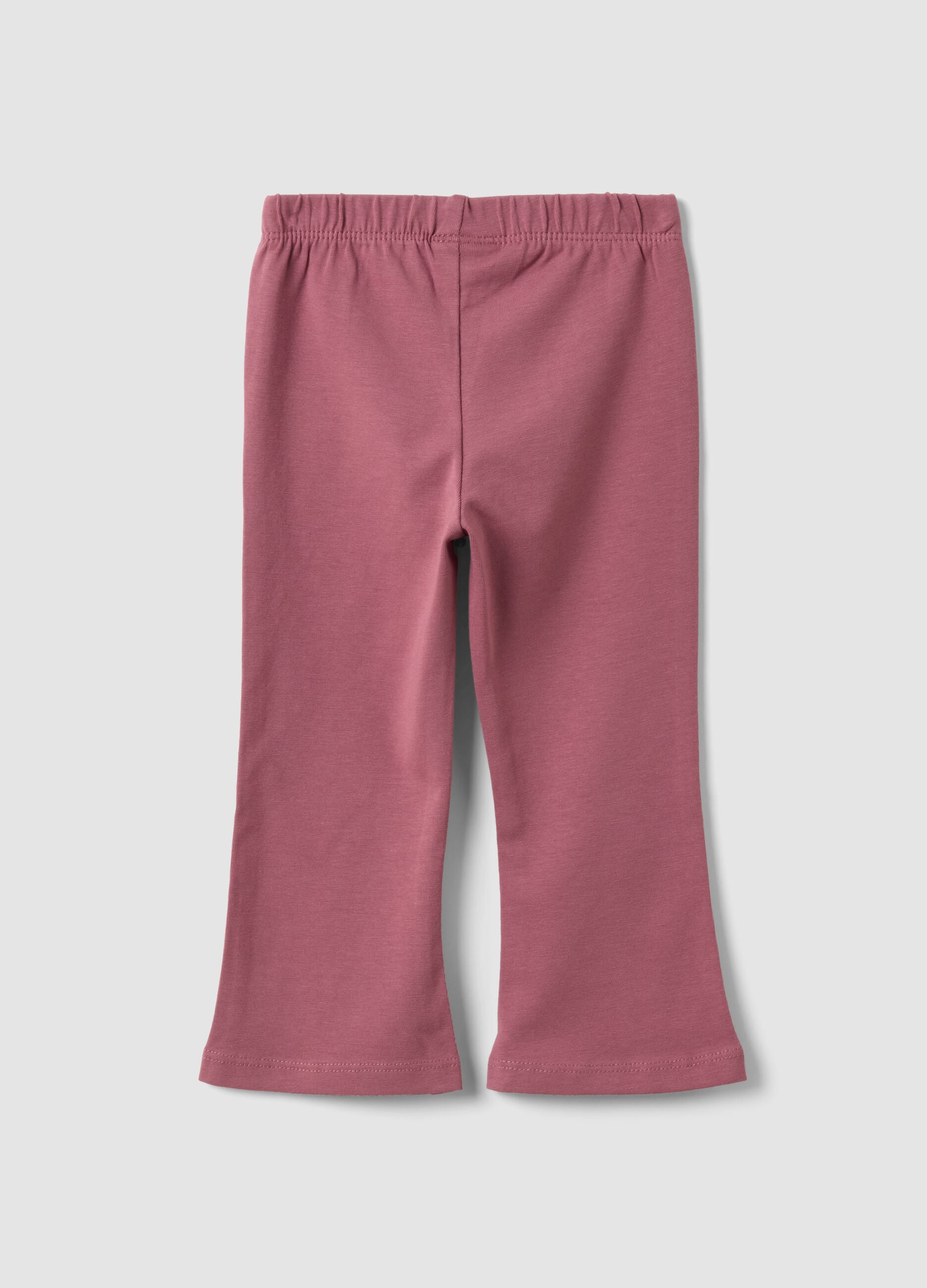 Lila Schlagleggings aus elastischem Bio-Baumwollmix mit Herzprint f&uuml;r Baby-M&auml;dchen