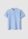 Regular fit blue cotton polo shirt for children_0