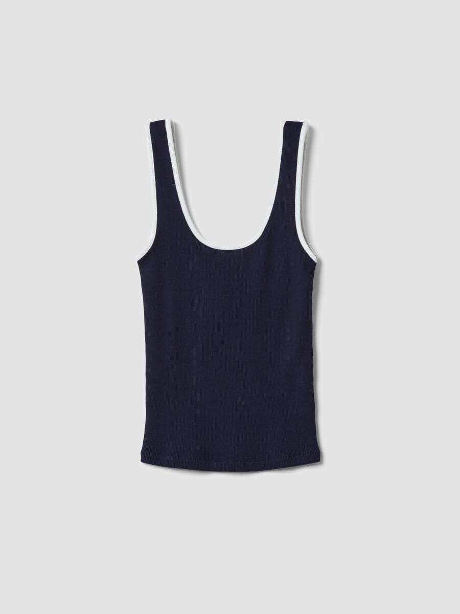 Blaues Tanktop aus reiner Baumwolle_4