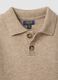 Beiger Regular-Fit-Pullover mit Polokragen und Rippb&uuml;ndchen_3
