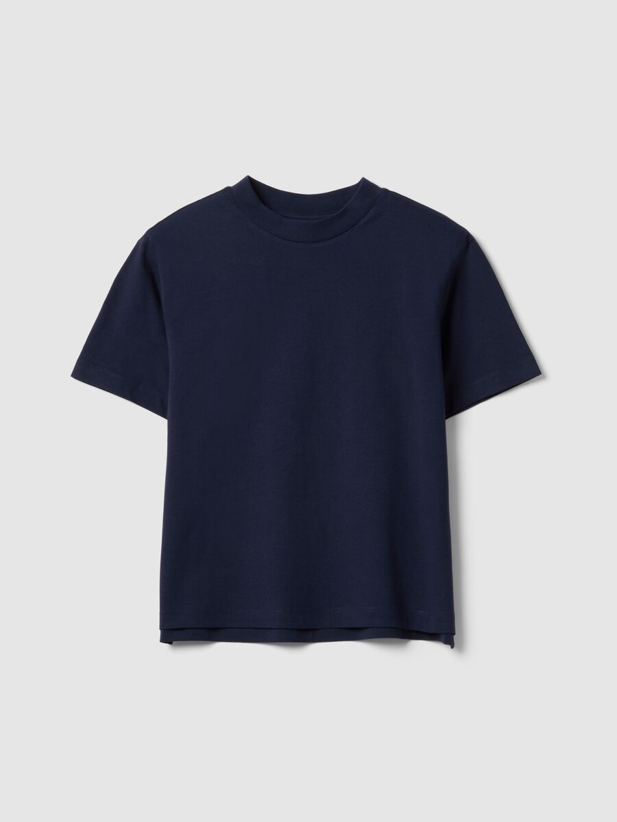 Regular fit blue pure cotton T-shirt_4