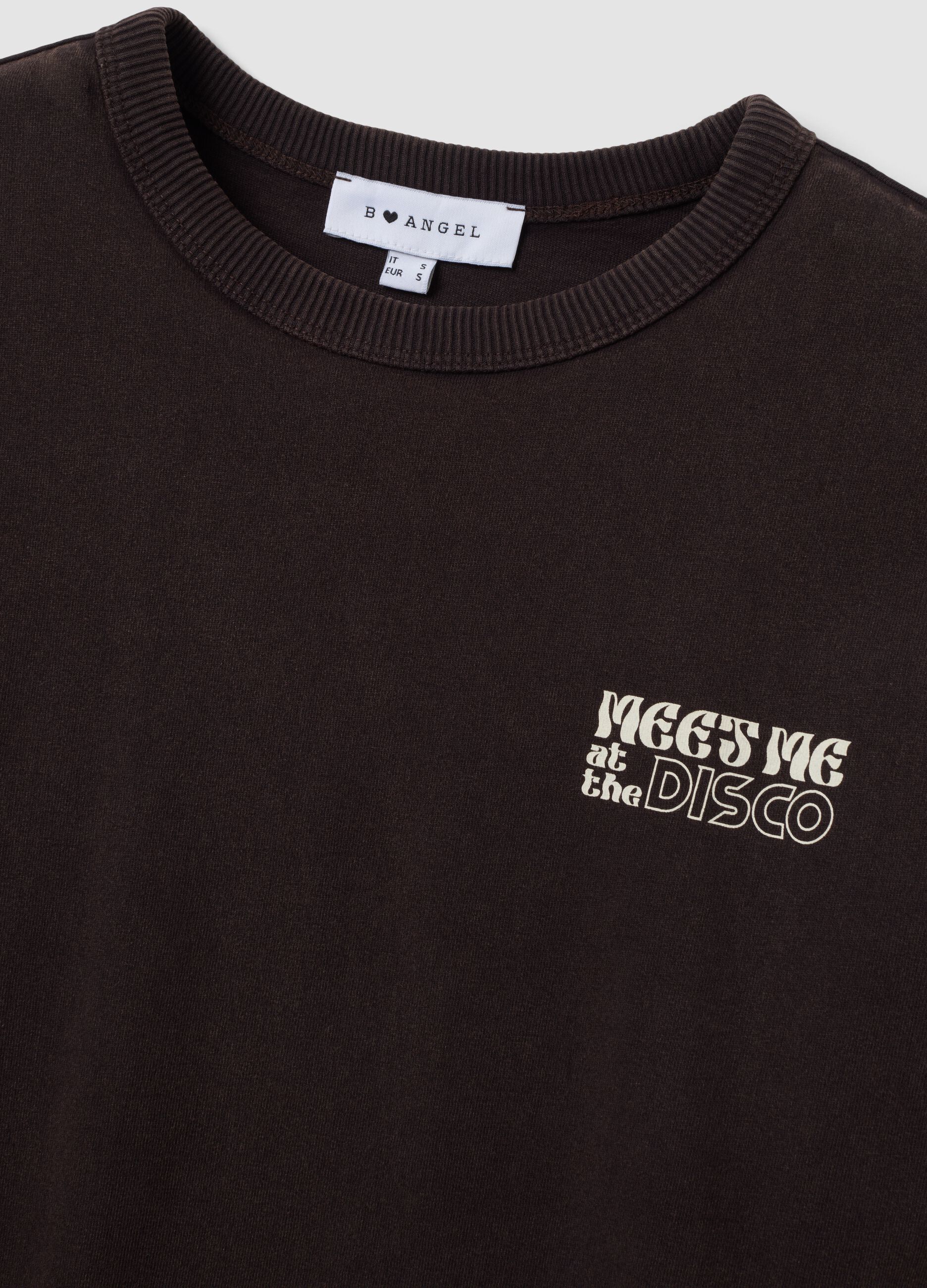 Grey pure cotton oversized T-shirt with chest slogan