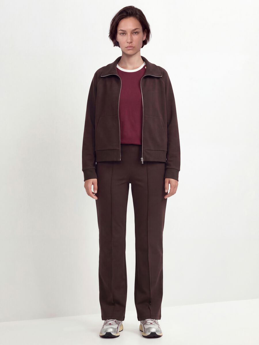 Brown stretch-viscose sweatshirt with regular-fit turtleneck_1