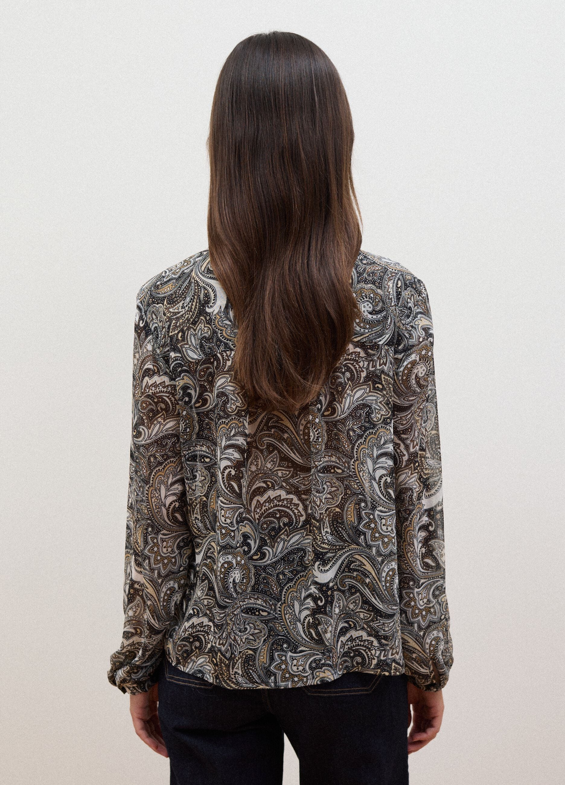 Multicolour paisley-print long-sleeve shirt