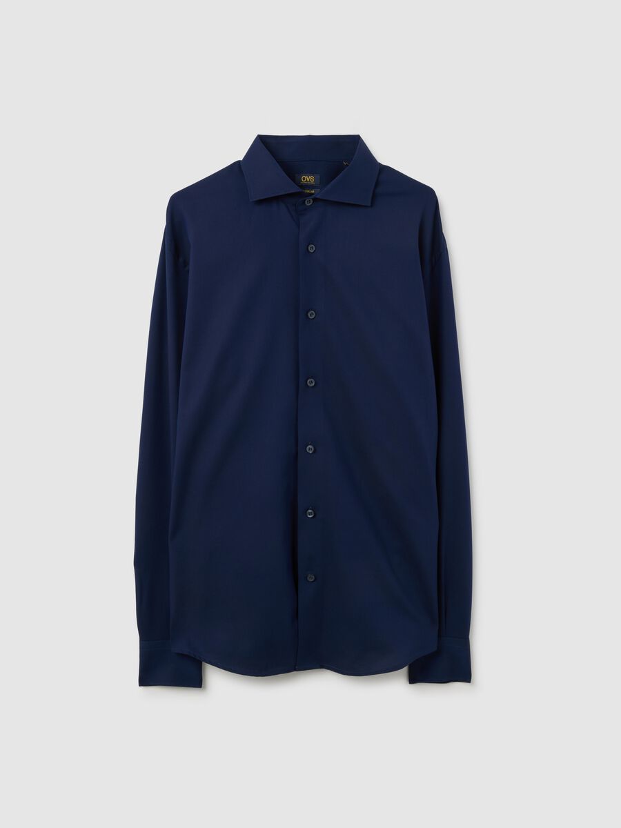 Long-sleeve blue cotton shirt_4