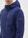 Heavy fabric blue jacket with hood and zip_3