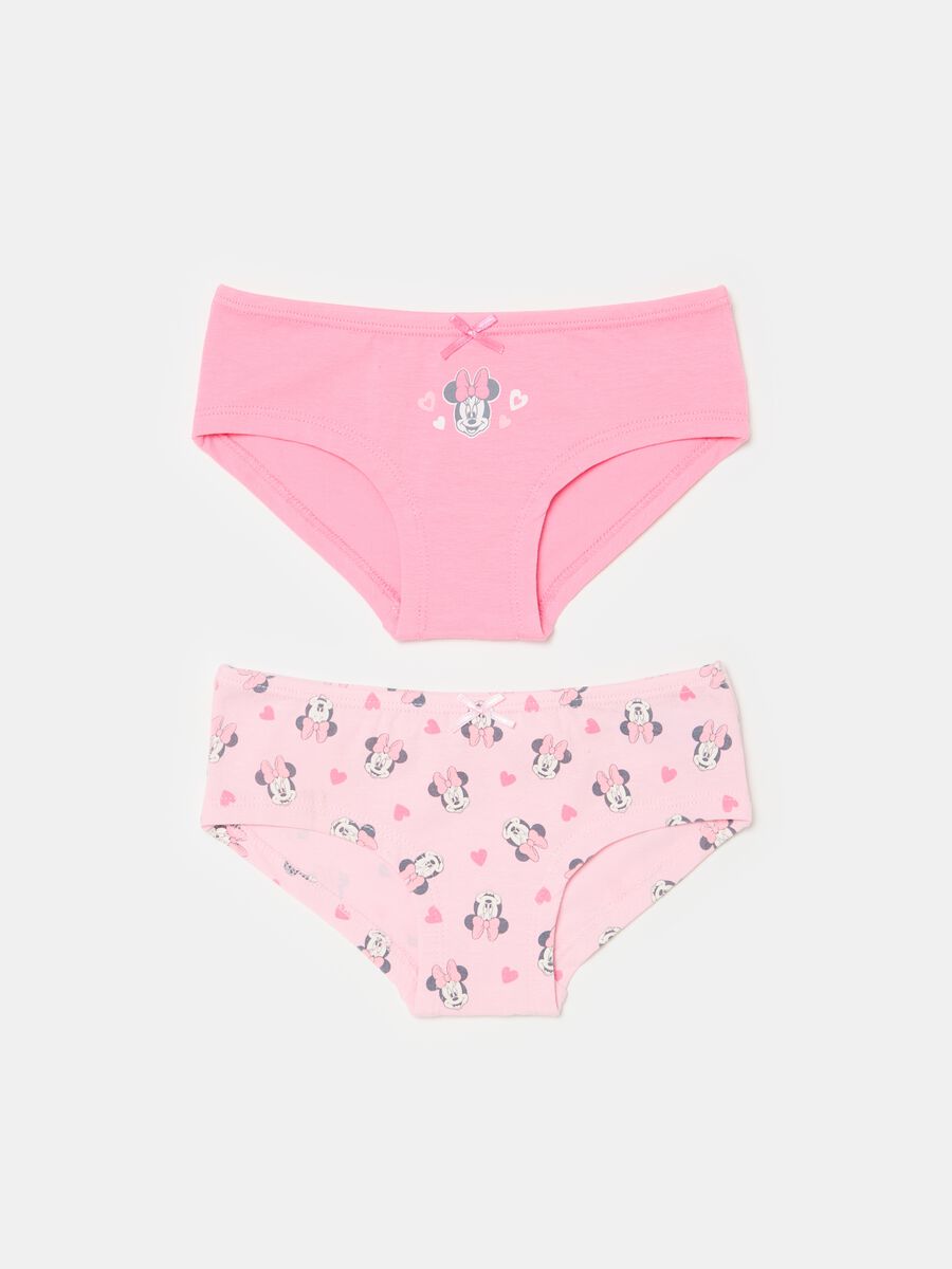 Two-pack organic cotton French knickers with Minnie Mouse print_0