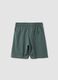 Green organic cotton shorts with elasticated waistband_1