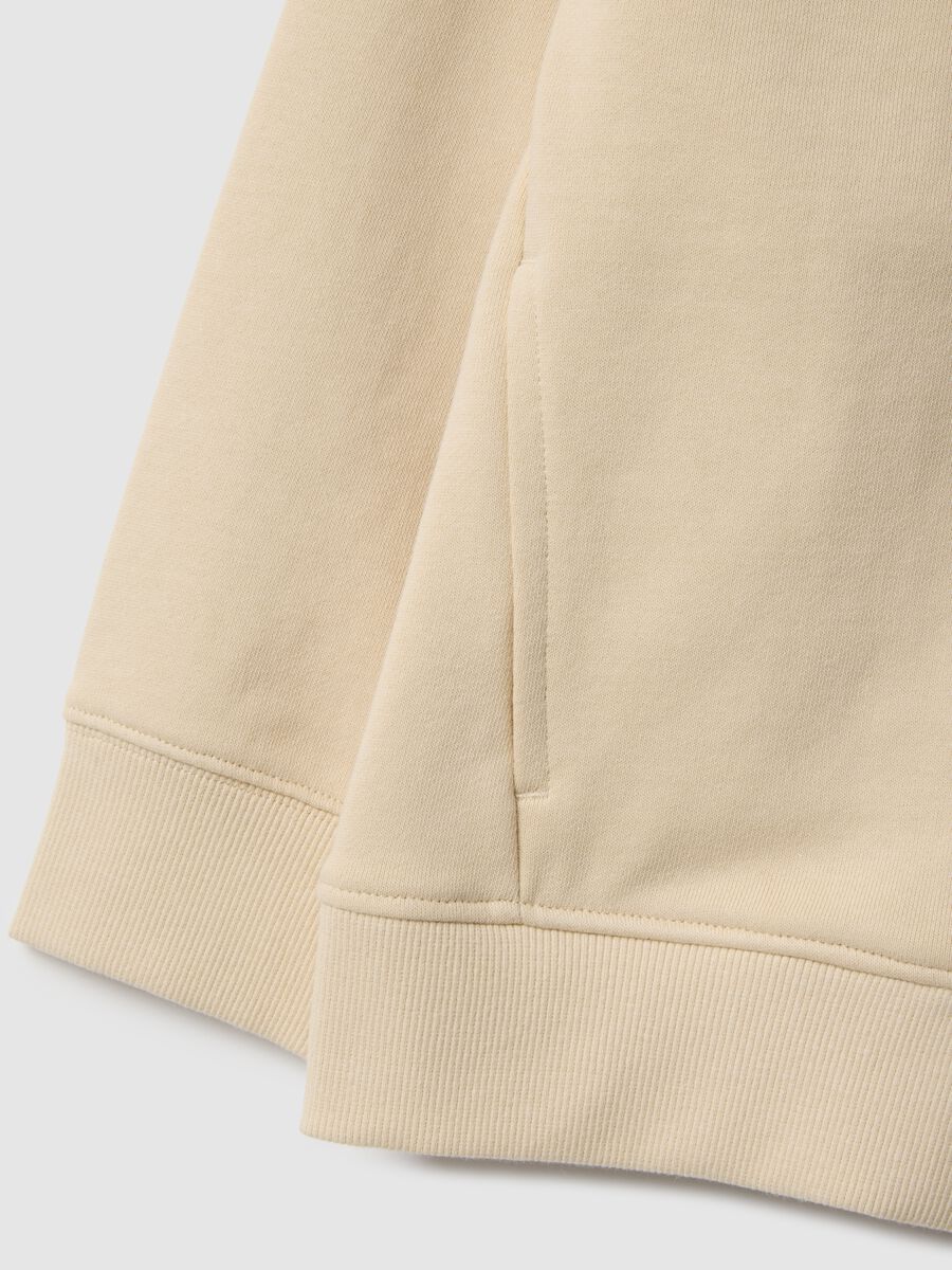 Children's beige hoodie with zip in pure cotton regular fit_3