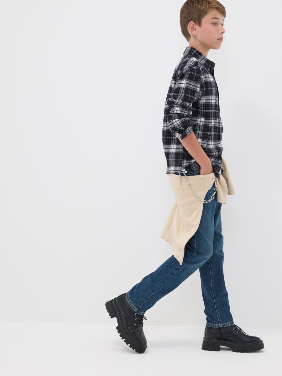 Blue pure cotton regular-fit jeans for boys_1