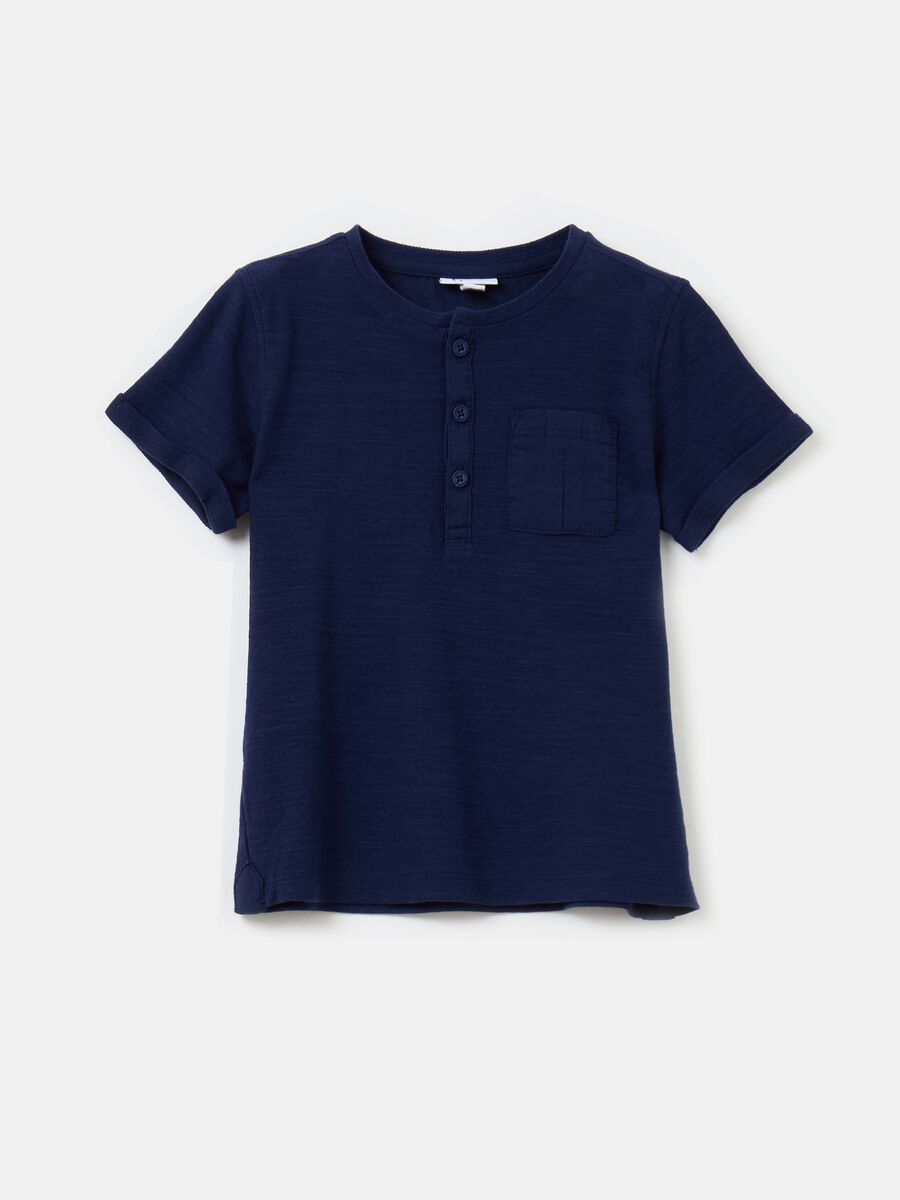 Camiseta de algodón texturizado con bolsillo_0
