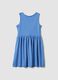 Girls' sleeveless sky-blue pure cotton dress, regular fit_1