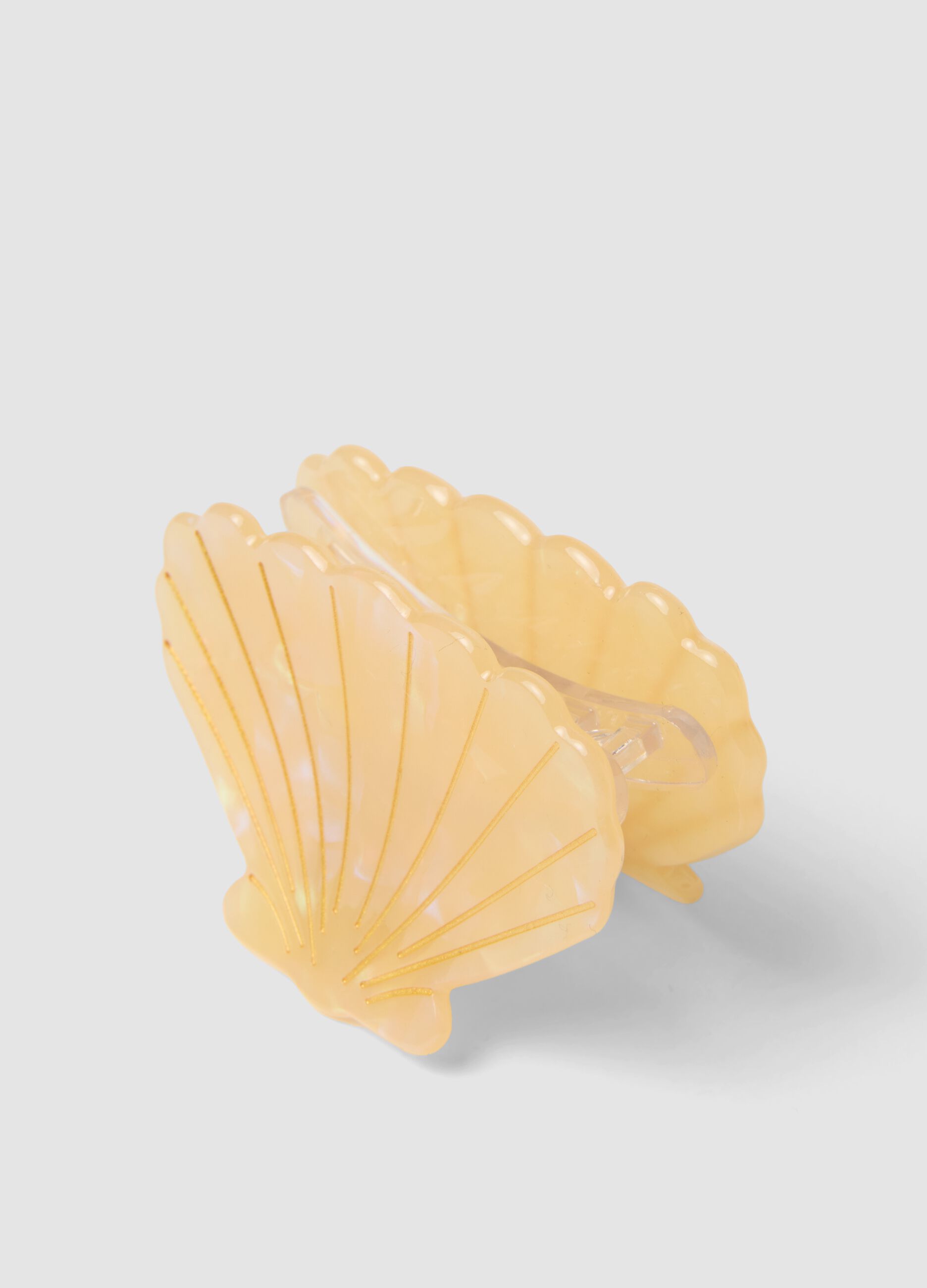 Yellow shell-shaped hair clip