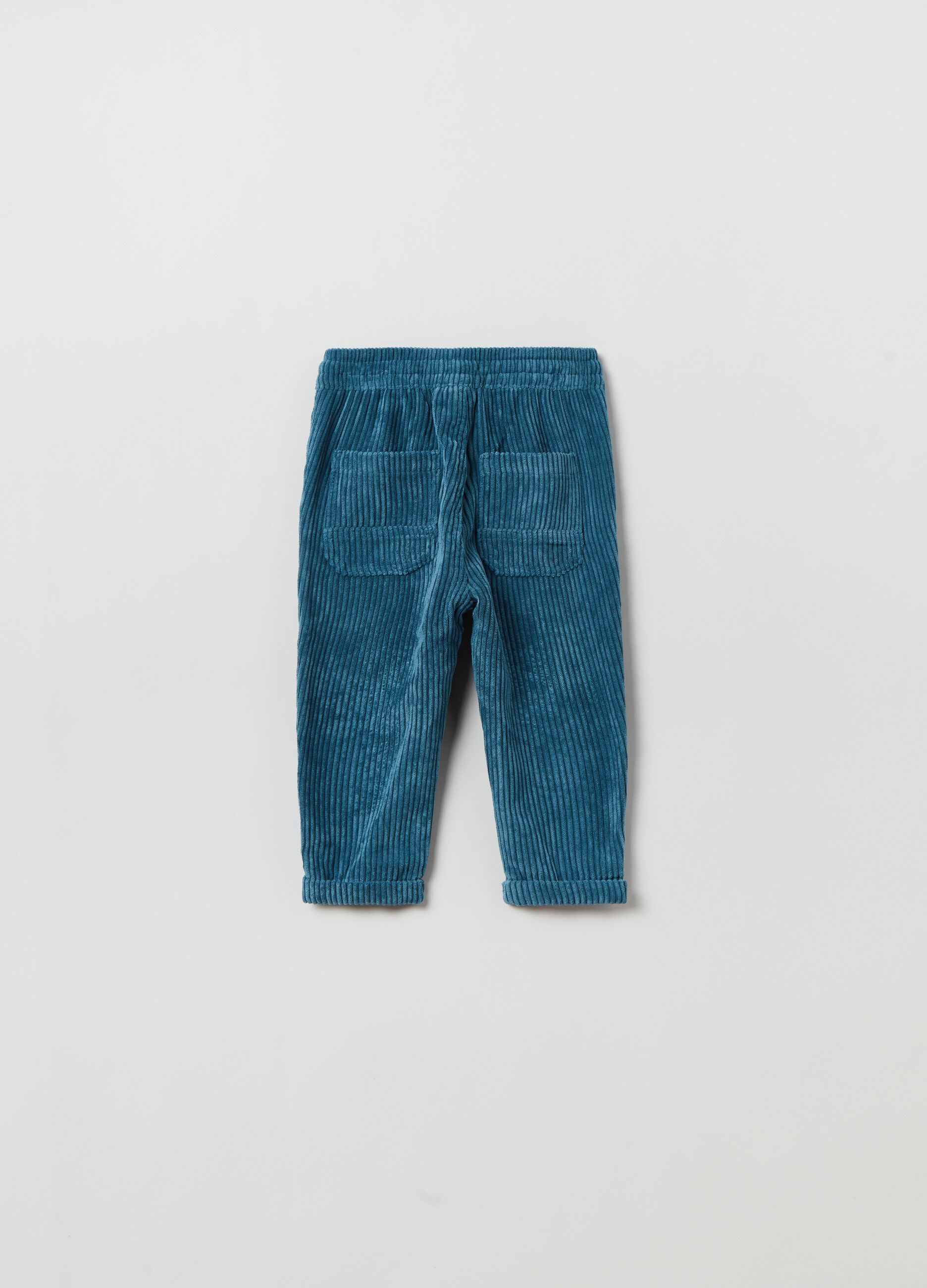 Corduroy joggers with drawstring_1