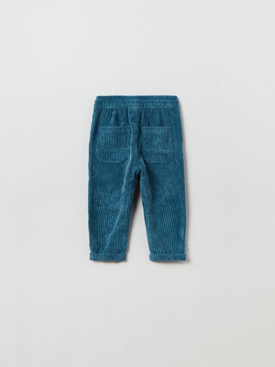 Corduroy joggers with drawstring_1