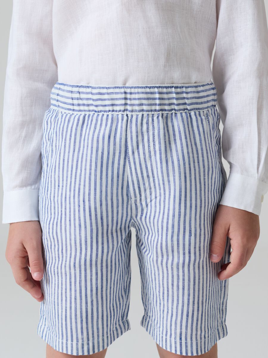 Linen Bermuda shorts with pockets_1