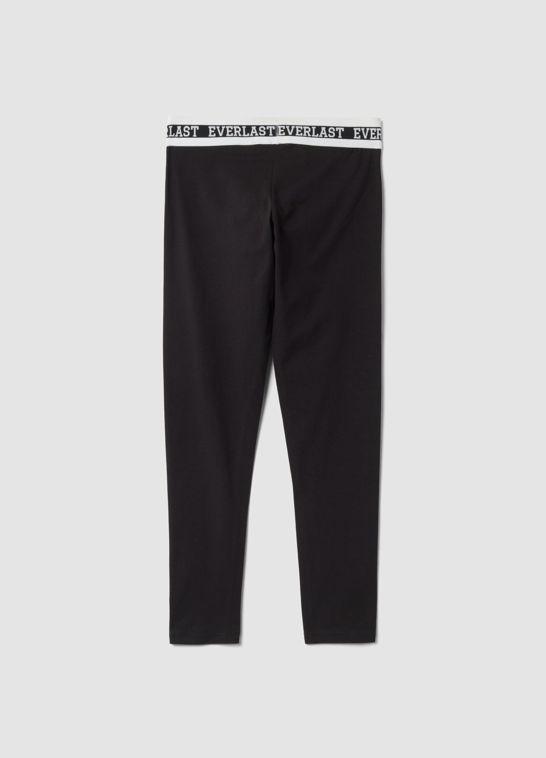 Schwarze Slim-Fit-Leggings aus elastischem Baumwolljersey mit Everlast-Logo