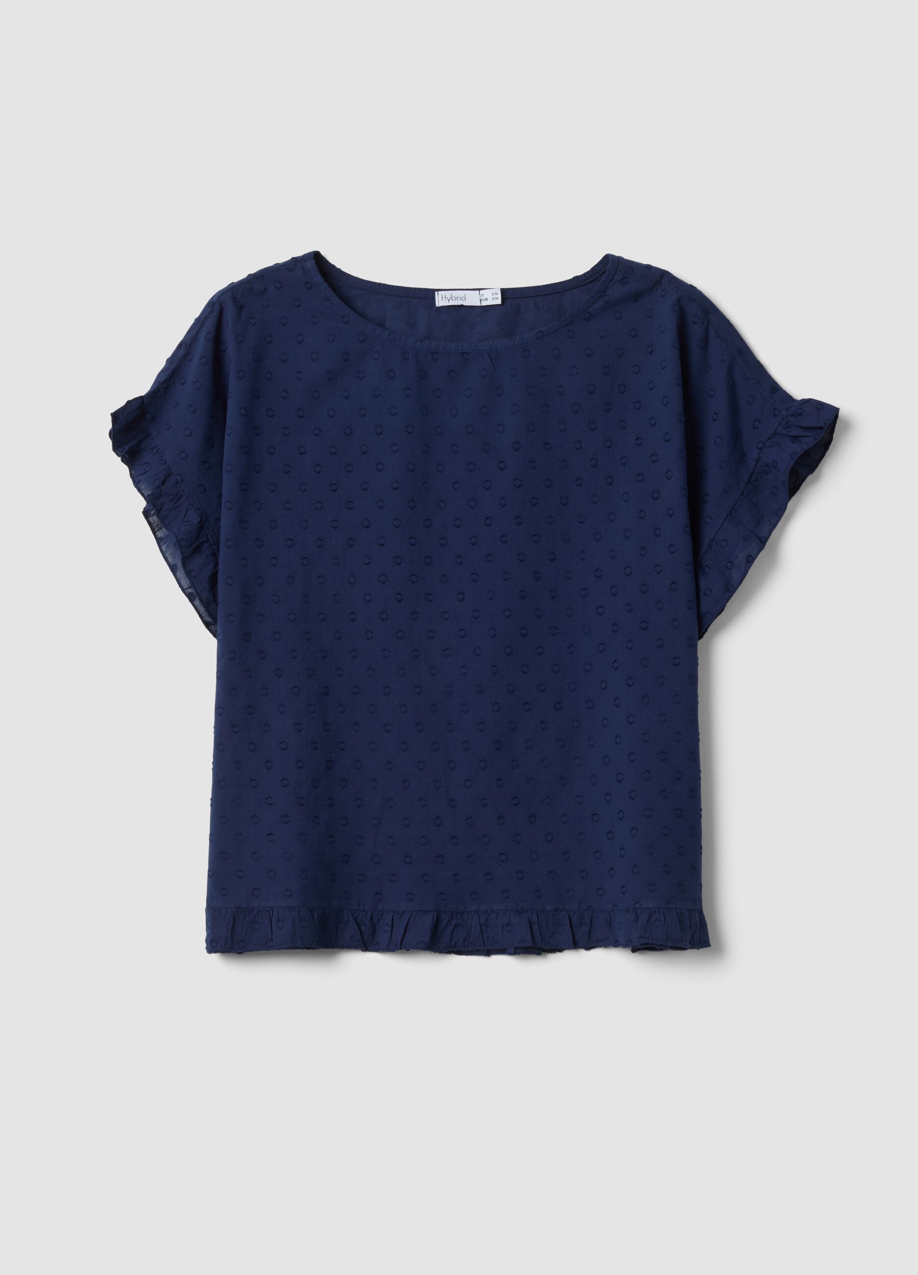 Blouse bleue en pur coton