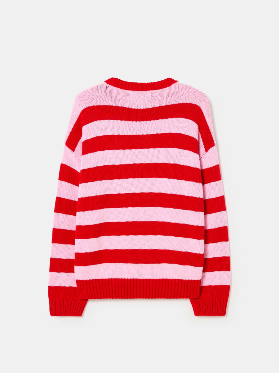 Oversized pullover with multicoloured stripes_4