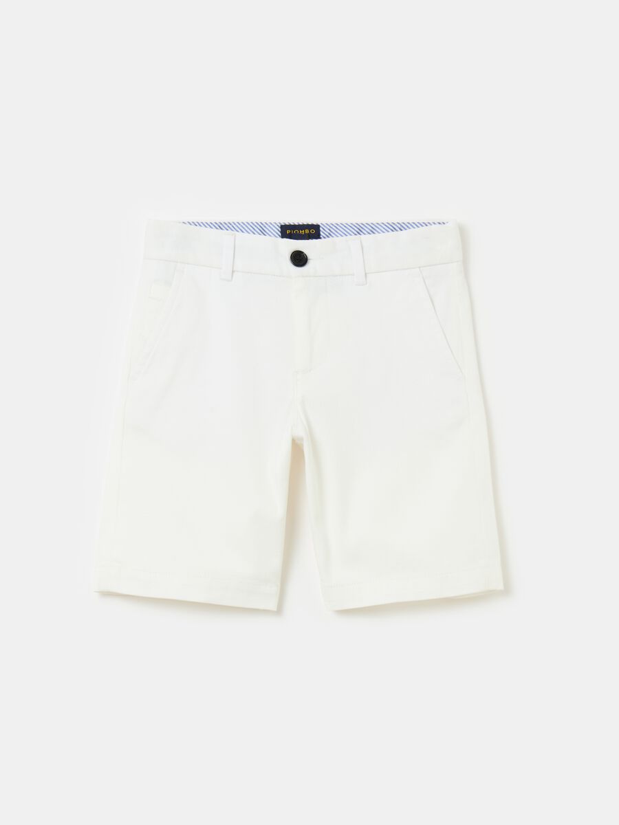 Stretch cotton Bermuda shorts with pockets_3