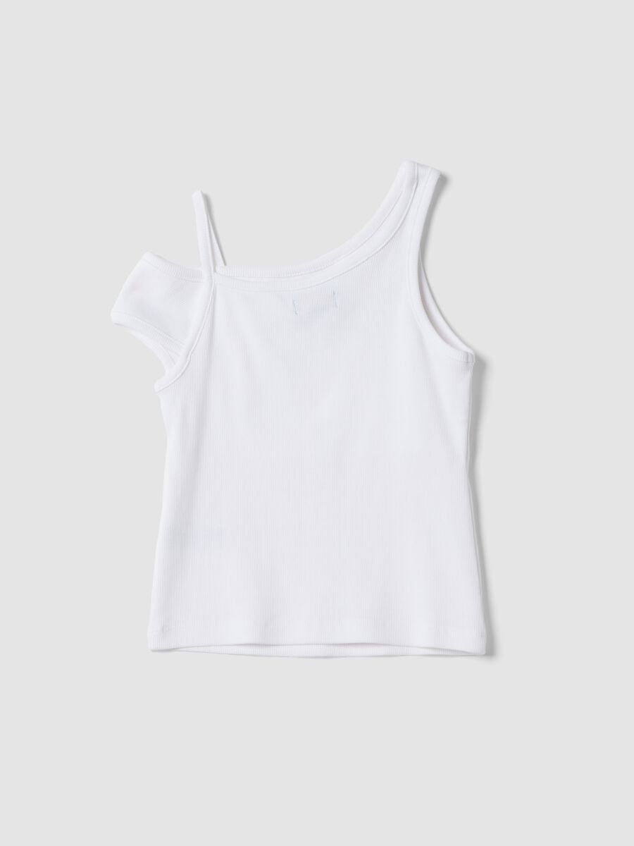 White stretch cotton top_4