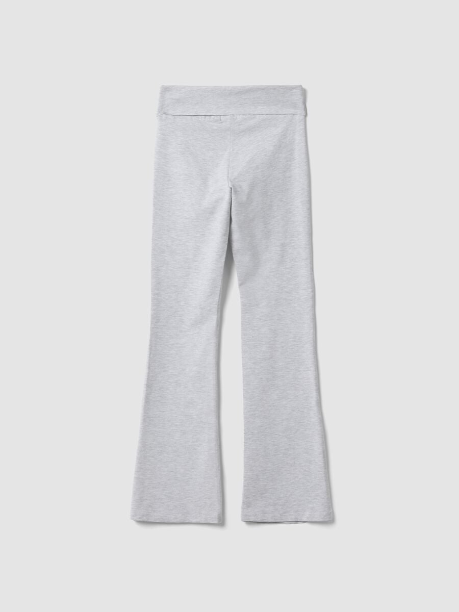 Girls&rsquo; grey flared leggings in stretchy organic cotton_4