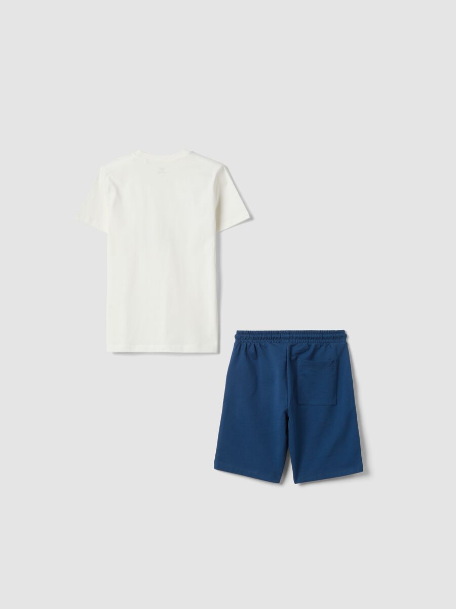 White pure cotton set with T-shirt and shorts_1