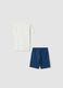 White pure cotton set with T-shirt and shorts_1