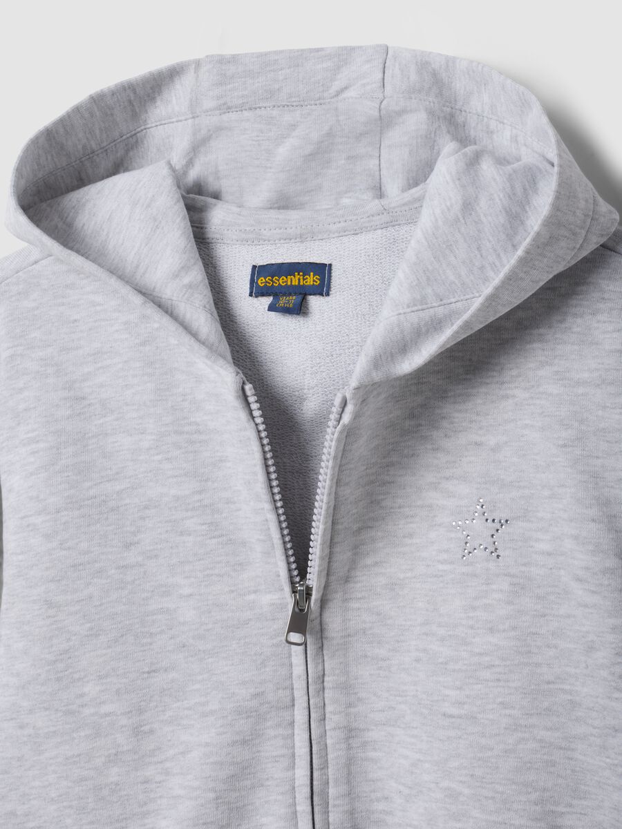 Grauer Hoodie aus reiner Bio-Baumwolle mit Stern f&uuml;r M&auml;dchen_2