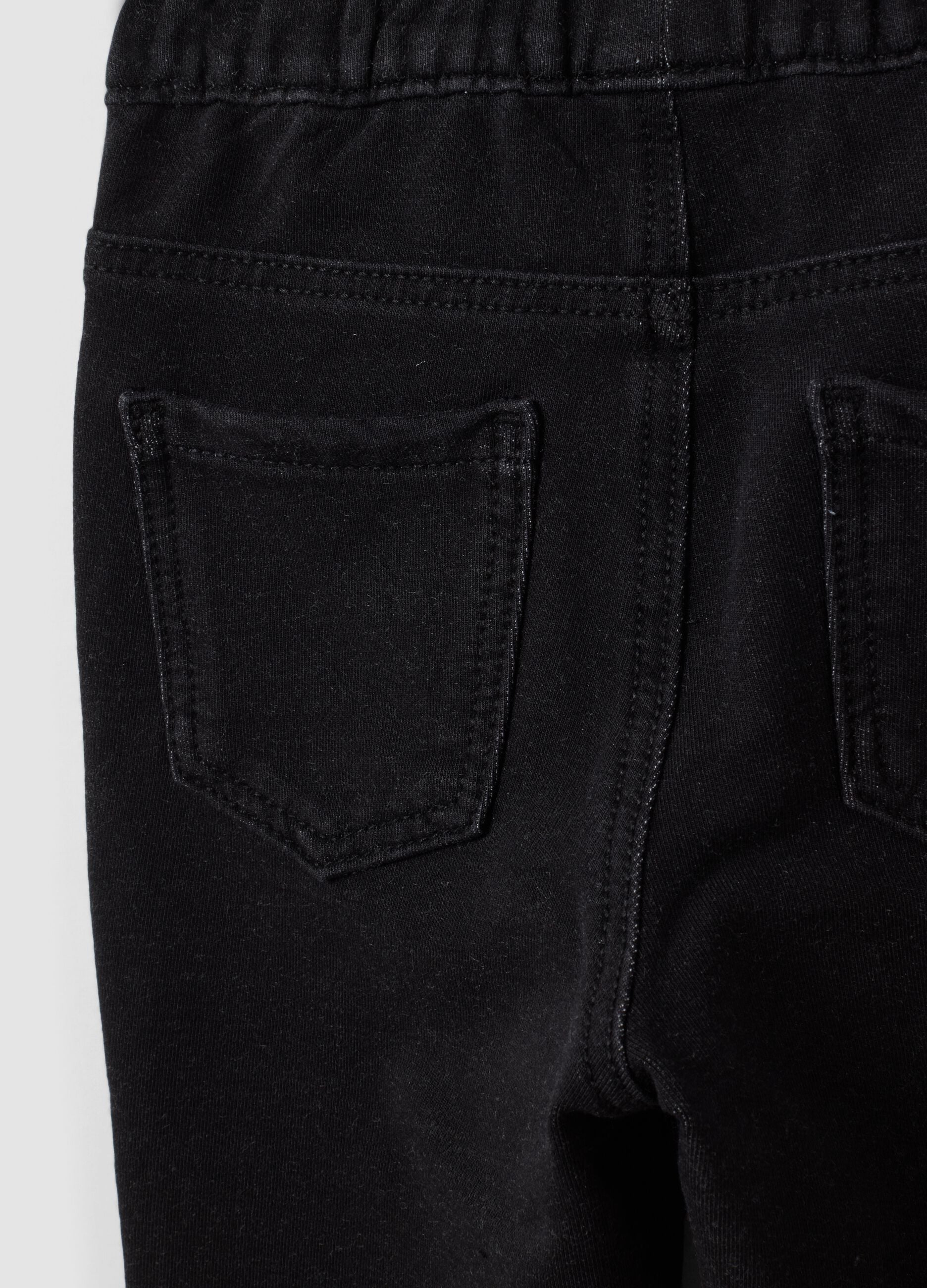 Schwarze Flared-Jeggings aus Stretch-Baumwolle f&uuml;r M&auml;dchen