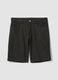 Black stretch cotton Bermuda shorts_4
