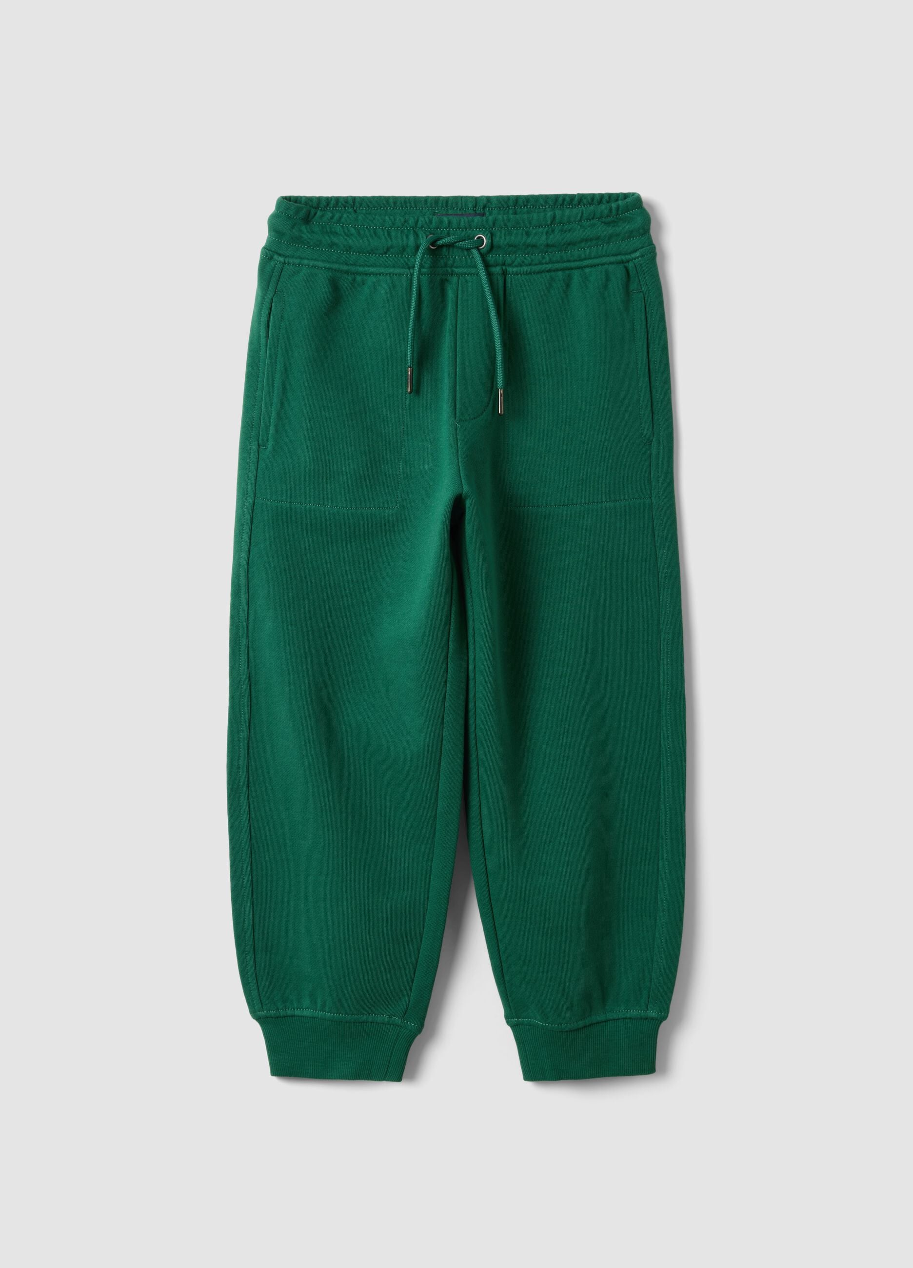 Gr&uuml;ne Jogginghose aus reiner Baumwolle mit elastischem Bund f&uuml;r Jungen