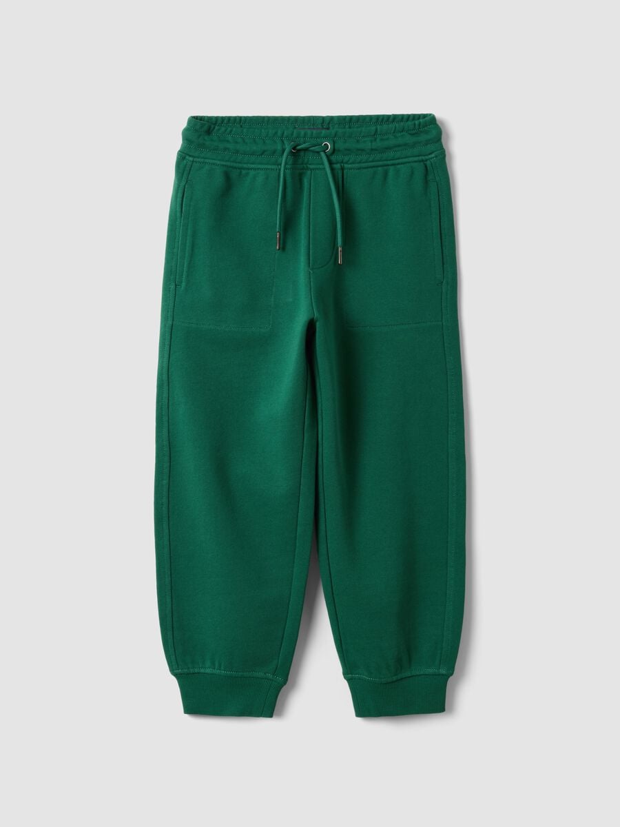 Gr&uuml;ne Jogginghose aus reiner Baumwolle mit elastischem Bund f&uuml;r Jungen_0